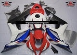 Red, Blue, White and Black Fairing Kit for a 2007 and 2008 Honda CBR600RR motorcycle