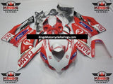 White and Red FIAMM Fairing Kit for a 2011, 2012, 2013 & 2014 Ducati 1199 motorcycle