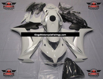 Silver, White and Matte Black Fairing Kit for a 2012, 2013, 2014, 2015 & 2016 Honda CBR1000RR motorcycle