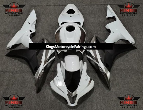 Honda CBR600RR (2007-2008) White, Silver & Matte Black Fairings