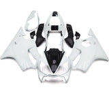 White and Black Fairing Kit for a 2001, 2002, 2003 Honda CBR600F4i motorcycle