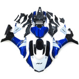White, Blue and Black Fairing Kit for a 2015, 2016, 2017, 2018 & 2019 Yamaha YZF-R1 motorcycle.