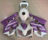 White and Purple Fairing Kit for a 2001, 2002, 2003 Honda CBR600F4i motorcycle