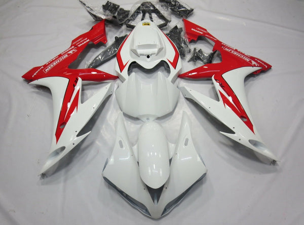 White and Red Fairing Kit for a 2004, 2005 & 2006 Yamaha YZF-R1 motorcycle