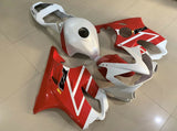 White and Red Fairing Kit for a 2001, 2002, 2003 Honda CBR600F4i motorcycle