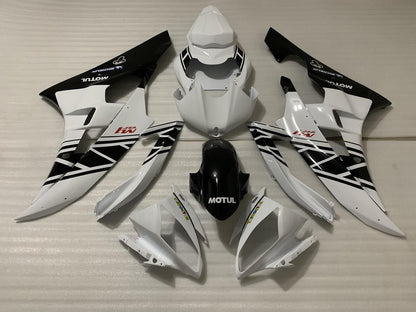 White and Black Fairing Kit for a 2006 & 2007 Yamaha YZF-R6 motorcycle