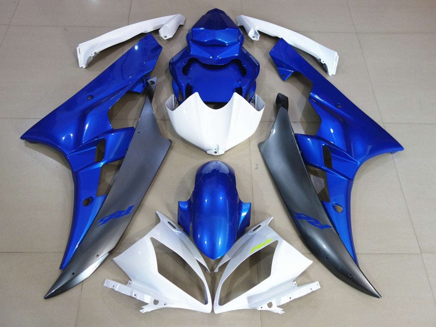 Yamaha YZF-R6 (2006-2007) Blue, White & Dark Silver Fairings