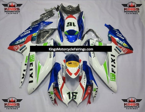 Suzuki GSXR600 (2008-2010) White Fixi Fairings