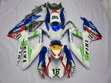 White Fixi 16 Fairing Kit for a 2008, 2009 & 2010 Suzuki GSX-R750 motorcycle