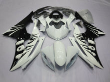 White and Black Flames Fairing Kit for a 2008, 2009, 2010, 2011, 2012, 2013, 2014, 2015 & 2016 Yamaha YZF-R6 motorcycle