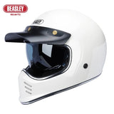 White Beasley Open-Face Motorcycle Helmet is brought to you by KingsMotorcycleFairings.com