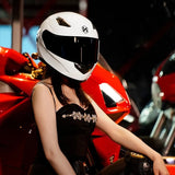 White HNJ Full-Face Motorcycle Helmet is brought to you by KingsMotorcycleFairings.com