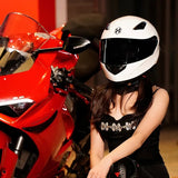 White HNJ Full-Face Motorcycle Helmet is brought to you by KingsMotorcycleFairings.com