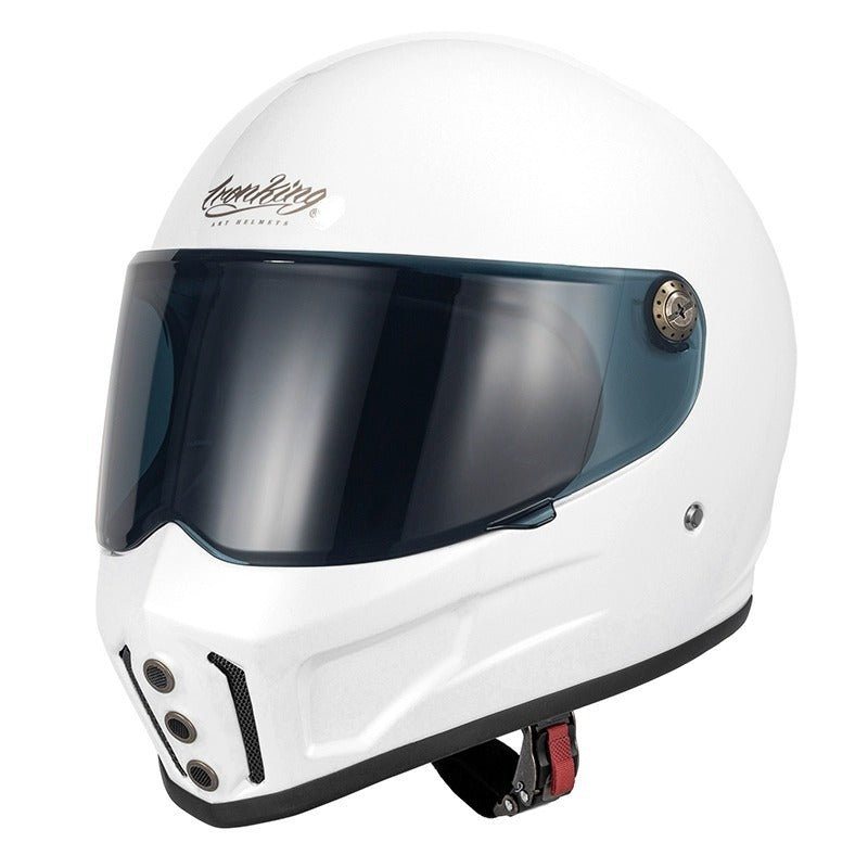 bitwell solid blue motorcycle helmet Motorcycle Helmet, White Iron King with Blue Visor