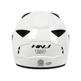 The White HNJ Full-Face Motorcycle Helmet is brought to you by KingsMotorcycleFairings.com