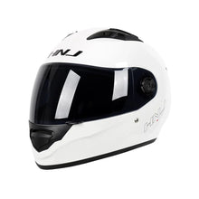 The White HNJ Full-Face Motorcycle Helmet is brought to you by KingsMotorcycleFairings.com