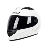 The White HNJ Full-Face Motorcycle Helmet is brought to you by KingsMotorcycleFairings.com