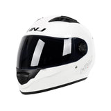 White HNJ Motorcycle Helmet with Clear Visor