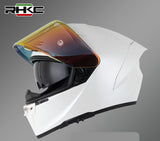 White RHKC Motorcycle Helmet at KingsMotorcycleFairings.com