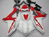 White and Red Fairing Kit for a 2007 & 2008 Yamaha YZF-R1 motorcycle