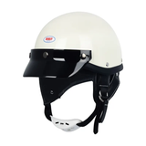 White & Black Retro Open Face 3/4 Beasley Motorcycle Helmet is brought to you by KingsMotorcycleFairings.com