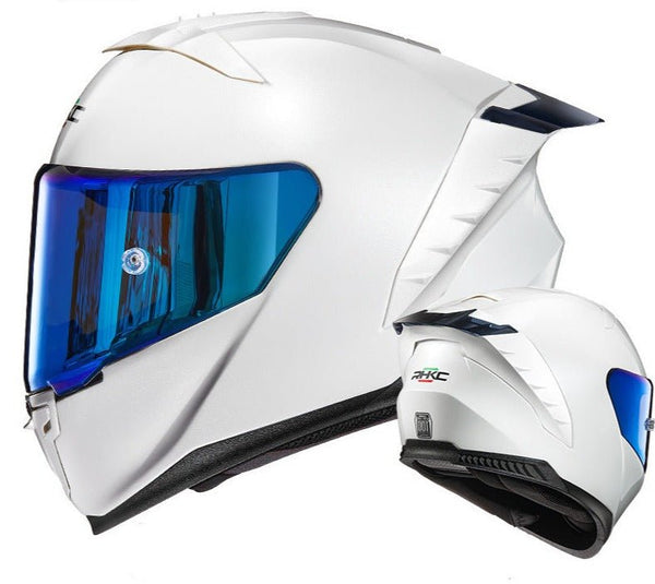 White Satin Motorcycle Helmet at KingsMotorcycleFairings.com