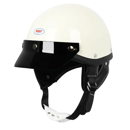 White & Black Retro Open Face 3/4 Beasley Motorcycle Helmet is brought to you by KingsMotorcycleFairings.com