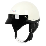 White & Black Retro Open Face 3/4 Beasley Motorcycle Helmet is brought to you by KingsMotorcycleFairings.com