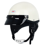 White & Black Retro Open Face 3/4 Beasley Motorcycle Helmet is brought to you by KingsMotorcycleFairings.com