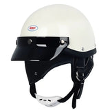 White & Black Retro Open Face 3/4 Beasley Motorcycle Helmet is brought to you by KingsMotorcycleFairings.com