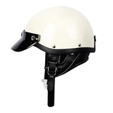 White & Black Retro Open Face 3/4 Beasley Motorcycle Helmet is brought to you by KingsMotorcycleFairings.com