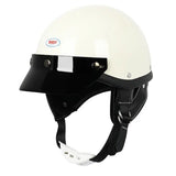 White & Black Retro Open Face 3/4 Beasley Motorcycle Helmet is brought to you by KingsMotorcycleFairings.com