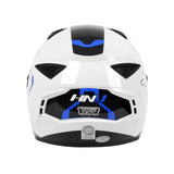 The White, Black and Blue HNJ Full-Face Motorcycle Helmet is brought to you by KingsMotorcycleFairings.com