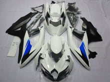 White, Black and Blue Fairing Kit for a 2008, 2009 & 2010 Suzuki GSX-R750 motorcycle
