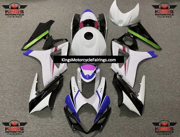 Suzuki GSXR1000 (2007-2008) White, Black, Blue, Pink, Gray & Green Fairings