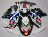 White, Black, Blue and Red BRUX Fairing Kit for a 2009, 2010, 2011, 2012, 2013, 2014, 2015 & 2016 Suzuki GSX-R1000 motorcycle