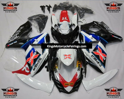 Suzuki GSXR1000 (2009-2016) White, Black, Blue & Red BRUX Fairings