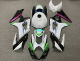 White, Black, Green, Blue, Pink and Turquoise Fairing Kit for a 2007 & 2008 Suzuki GSX-R1000 motorcycle