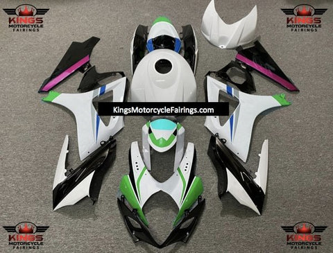Suzuki GSXR1000 (2007-2008) White, Black, Green, Blue, Pink & Turquoise Fairings