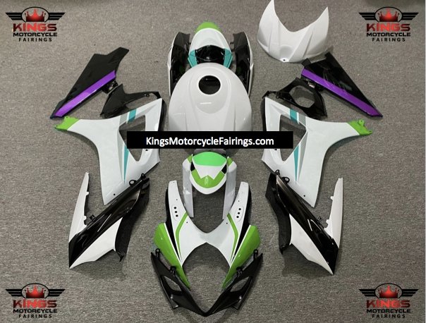 Suzuki GSXR1000 (2007-2008) White, Black, Green, Purple, Blue & Gray Fairings