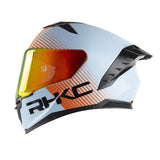 White, Orange & Black Motorcycle Helmet at KingsMotorcycleFairings.com