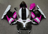 White, Black and Pink Shark Teeth Fairing Kit for a 2002, 2003, 2004, 2005 & 2006 Kawasaki Ninja ZX-12R motorcycle