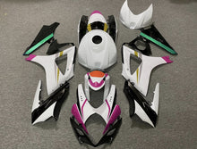White, Black, Pink, Gold, Gray, Green and Orange Fairing Kit for a 2007 & 2008 Suzuki GSX-R1000 motorcycle