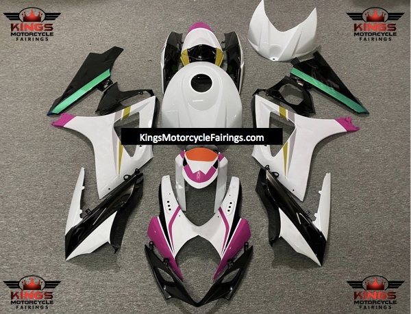 Suzuki GSXR1000 (2007-2008) White, Black, Pink, Gold, Gray, Green & Orange Fairings