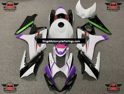 Suzuki GSXR1000 (2007-2008) White, Black, Purple, Red, Green & Pink Fairings