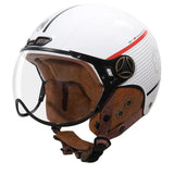 White, Black and Red Striped Half Face Retro Space Motorcycle Helmet is brought to you by KingsMotorcycleFairings.com