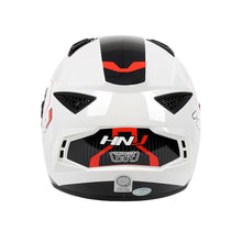 The White, Black and Red HNJ Full-Face Motorcycle Helmet is brought to you by KingsMotorcycleFairings.com