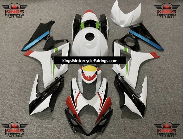 Suzuki GSXR1000 (2007-2008) White, Black, Red, Green, Gray, Blue & Yellow Fairings