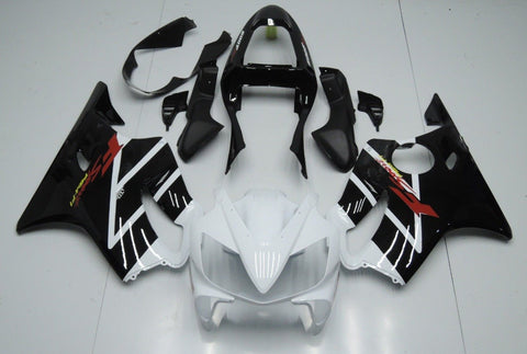 White, Black, Red and Yellow Fairing Kit for a 2001, 2002, 2003 Honda CBR600F4i motorcycle