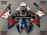 BMW S1000RR (2009-2014) White, Black, Blue & Red Bull Pattern Fairings